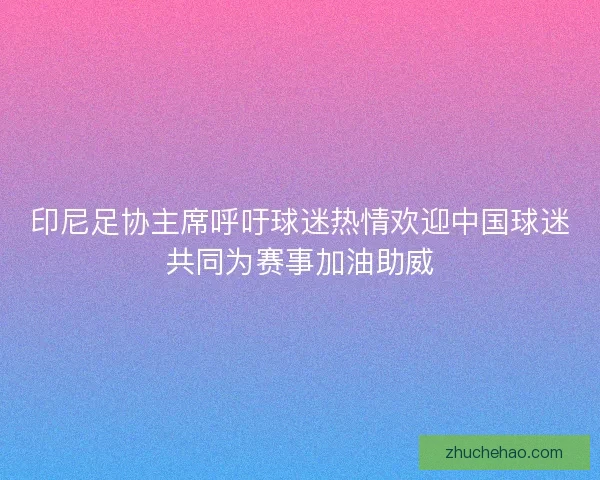印尼足协主席呼吁球迷热情欢迎中国球迷共同为赛事加油助威