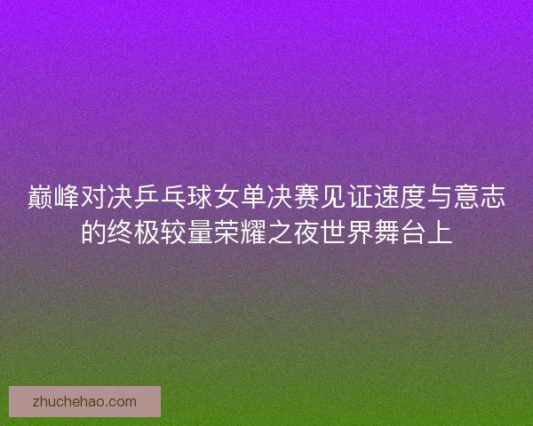 巅峰对决乒乓球女单决赛见证速度与意志的终极较量荣耀之夜世界舞台上