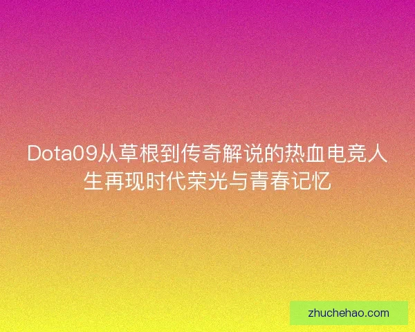 Dota09从草根到传奇解说的热血电竞人生再现时代荣光与青春记忆