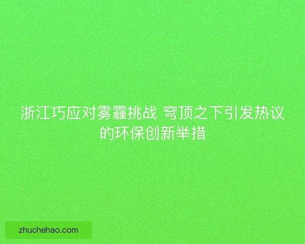 浙江巧应对雾霾挑战 穹顶之下引发热议的环保创新举措 浙江巧应对雾霾挑战 穹顶之下引发热议的环保创新举措
