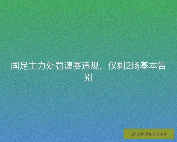 国足主力处罚澳赛违规，仅剩2场基本告别
