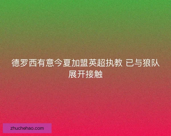 德罗西有意今夏加盟英超执教 已与狼队展开接触